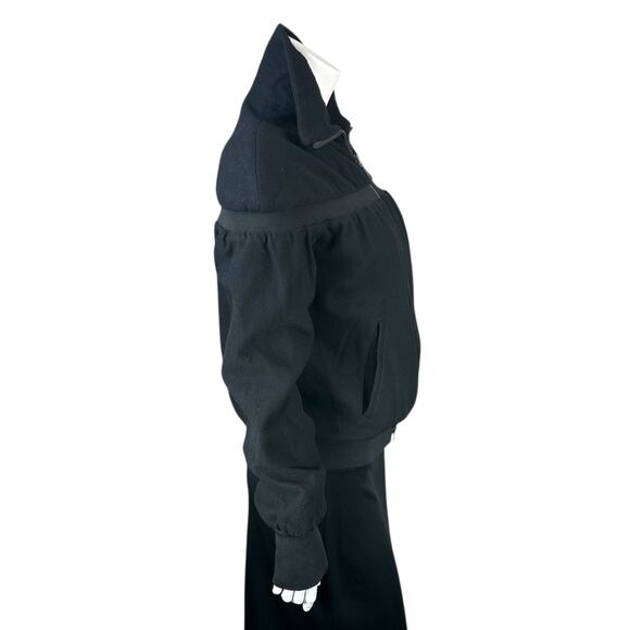 Adidas Yohji Yamamoto Bomber Jacket Womens Medium Black Wool Blend 2 Way Zipper - Picture 6 of 11